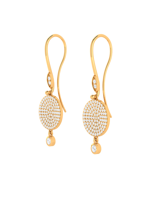 Diamond Disc Circle Earrings