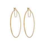 Solid Gold Diamond Hoop Earrings