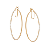 Solid Gold Diamond Hoop Earrings