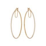 Solid Gold Diamond Hoop Earrings