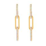 Solid Gold Diamond Chain Link Earrings