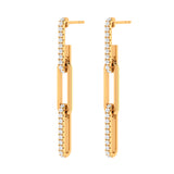 Solid Gold Diamond Chain Link Earrings