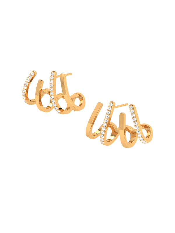 Diamond Claw Stud Earrings