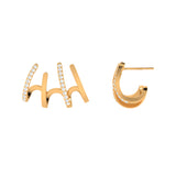 Solid Gold Diamond Claw Stud Earrings