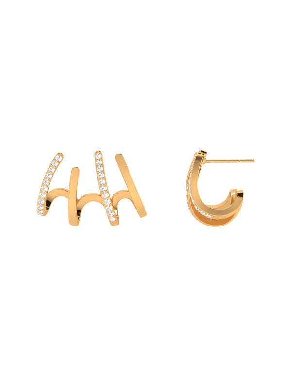 Diamond Claw Stud Earrings