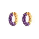 Solid Gold Pave Amethyst Ear Cuff - Single