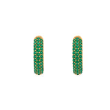 Solid Gold Pave Emerald Ear Cuff - Single