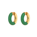 Solid Gold Pave Emerald Ear Cuff - Single
