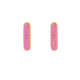 Solid Gold Pave Pink Sapphire Ear Cuff - Single