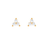 Solid Gold Tiny Cluster Diamond Studs