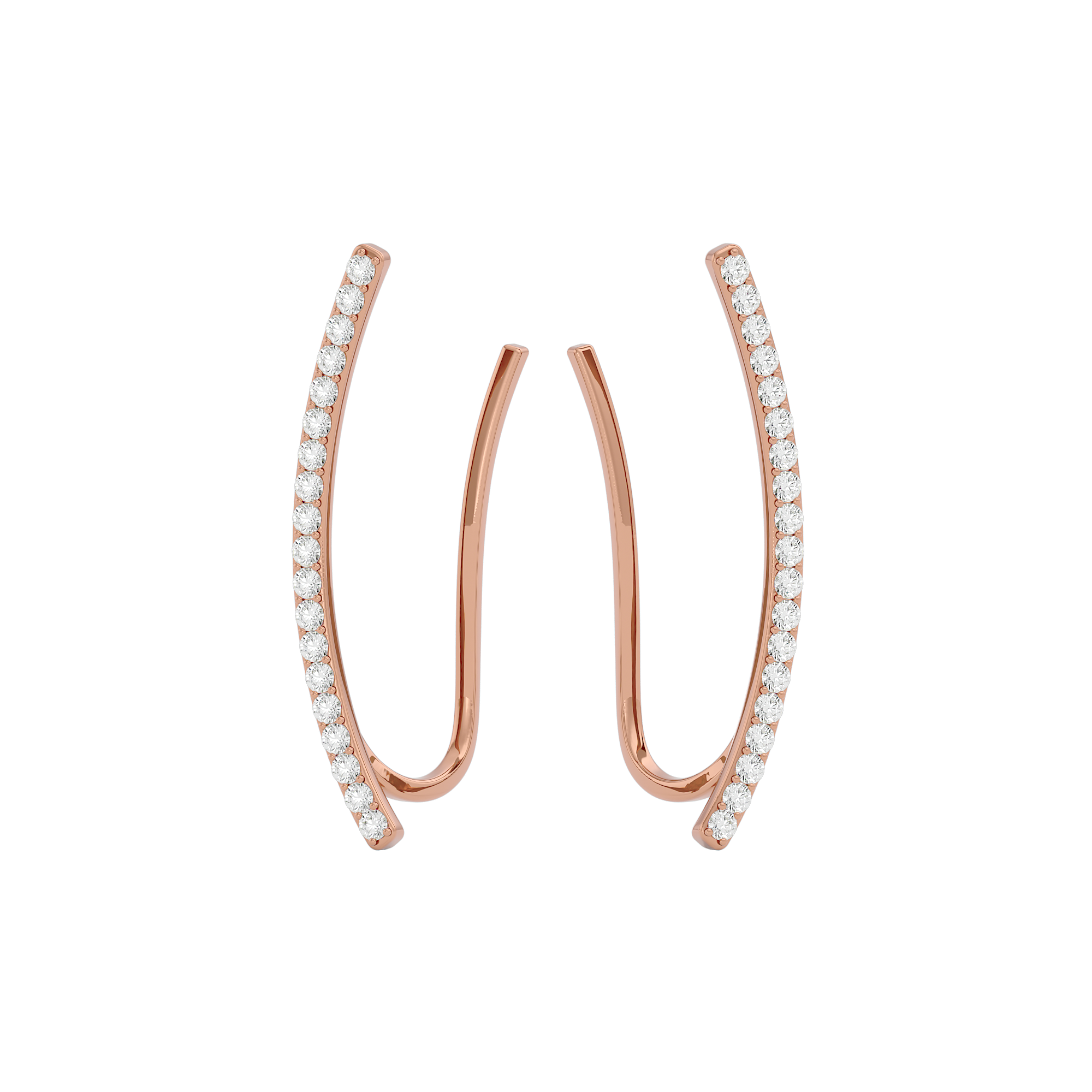 Solid Gold Diamond Ear Climber - Single