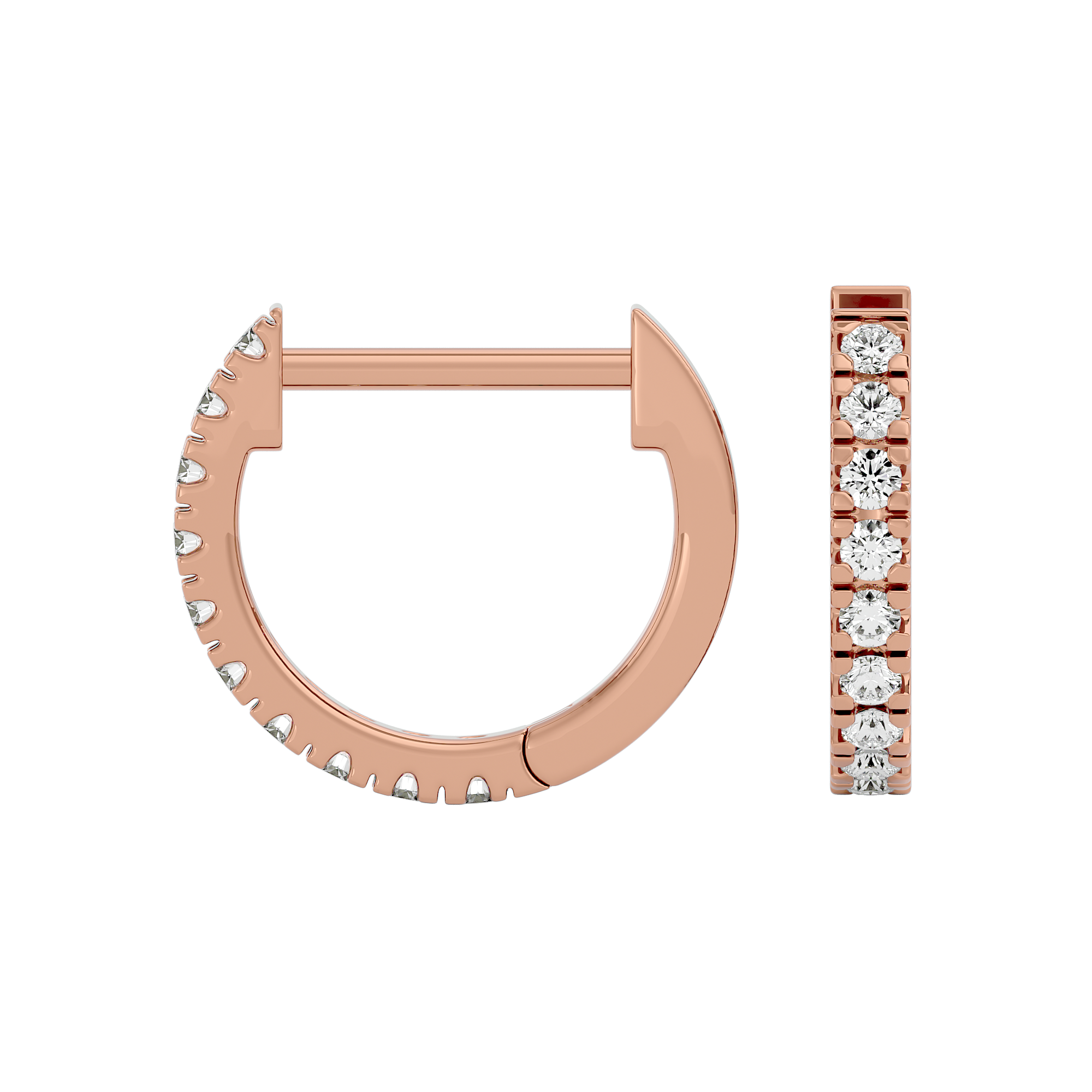 Solid Gold Diamond Mini Huggie Earrings