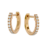 Solid Gold Diamond Mini Huggie Earrings