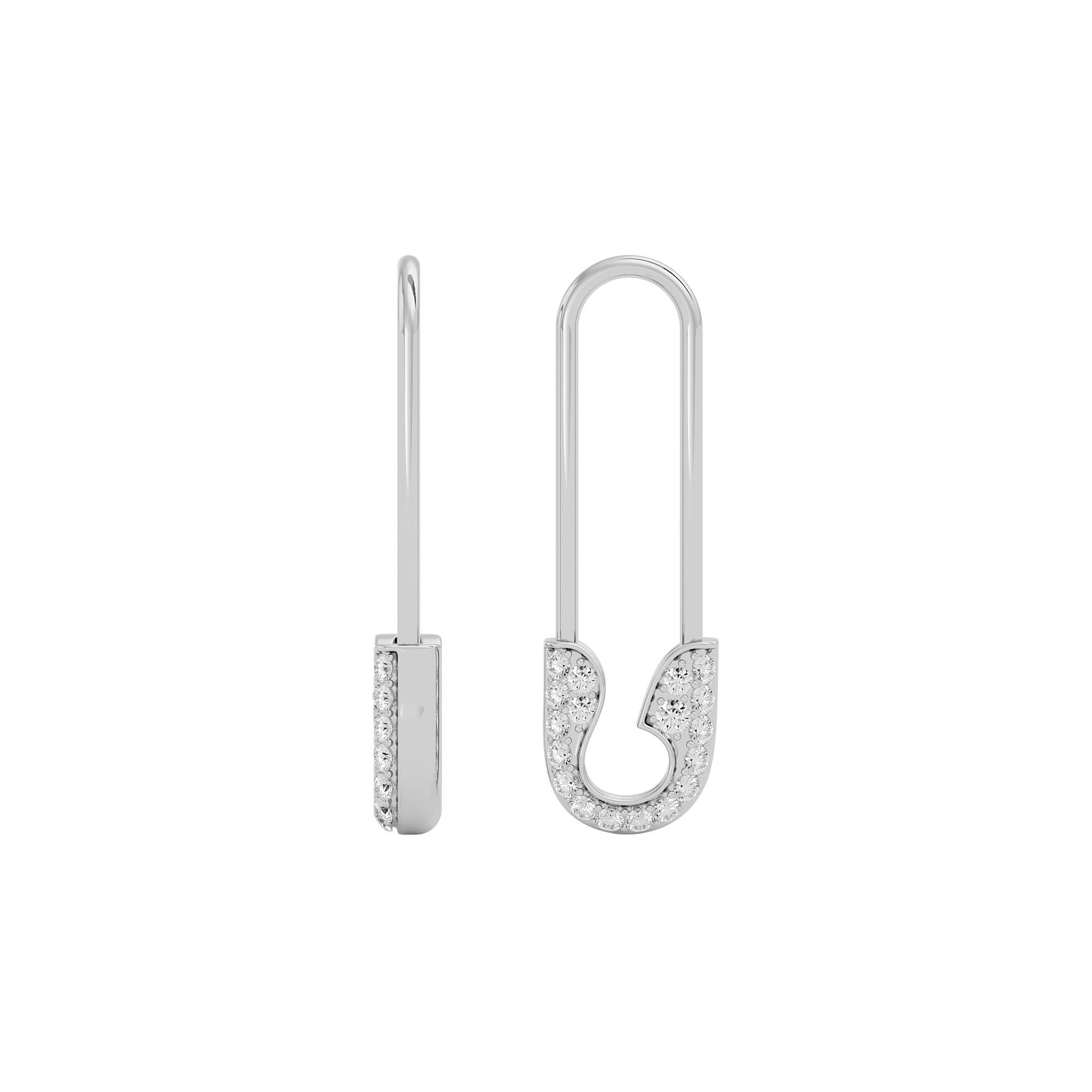 Solid Gold Diamond Safety Pin - Single