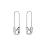 Solid Gold Diamond Safety Pin Earrings