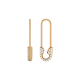 Solid Gold Diamond Safety Pin Earrings