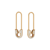 Solid Gold Diamond Safety Pin - Single