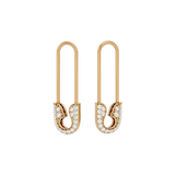 Solid Gold Diamond Safety Pin - Single