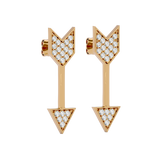 Solid Gold Arrow Diamond Stud Earrings