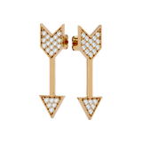 Solid Gold Arrow Diamond Stud Earrings