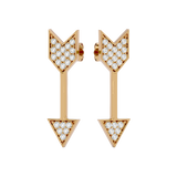 Solid Gold Arrow Diamond Stud Earrings