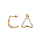 Solid Gold Diamond Chevron Earrings