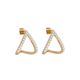 Solid Gold Diamond Chevron Earrings
