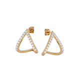 Solid Gold Diamond Chevron Earrings