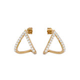 Solid Gold Diamond Chevron Earrings