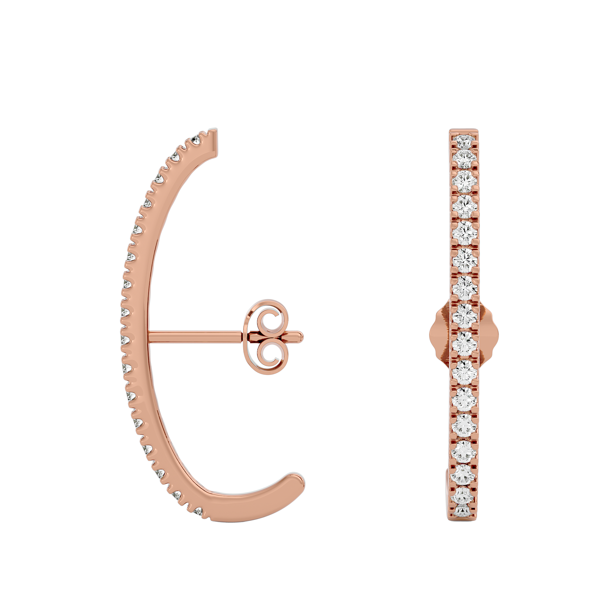 Solid Gold Diamond Suspender Earrings