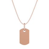 Solid Gold Diamond Dog Tag
