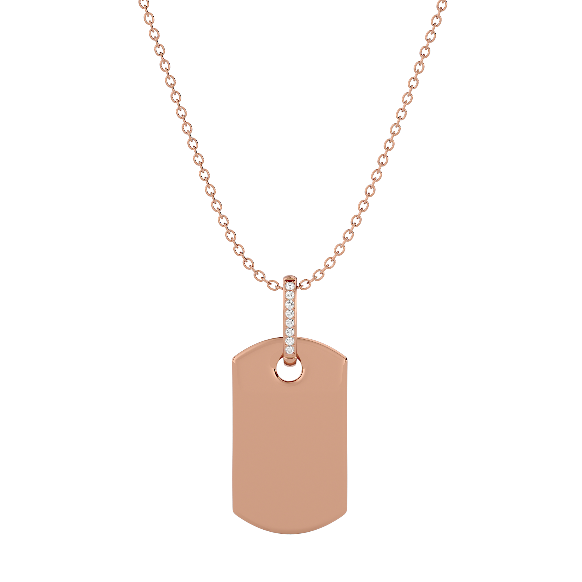 Solid Gold Diamond Dog Tag