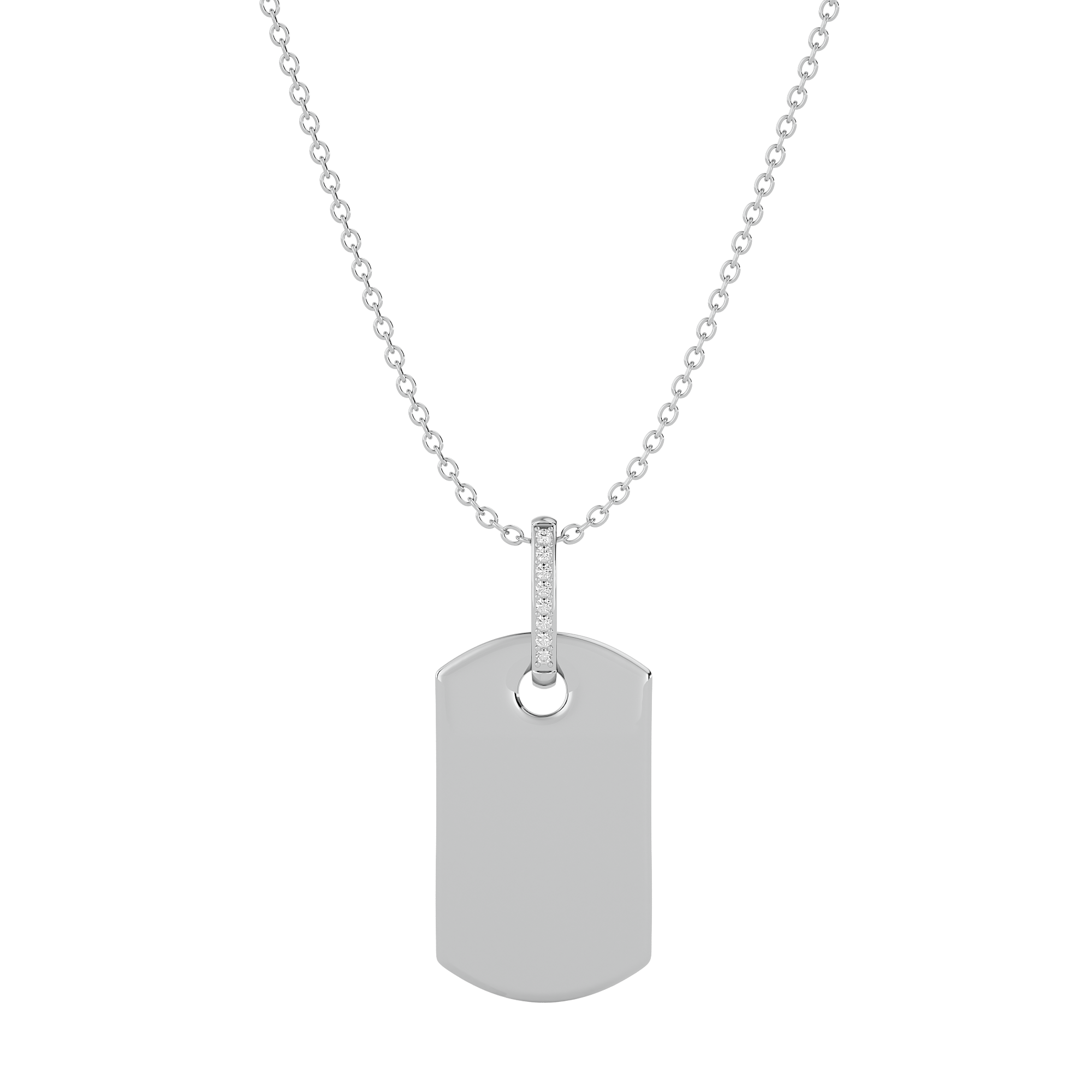 Solid Gold Diamond Dog Tag