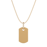 Solid Gold Diamond Dog Tag
