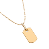 Solid Gold Diamond Dog Tag