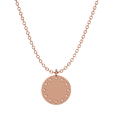 Solid Gold Diamond Disc Personalized Necklace