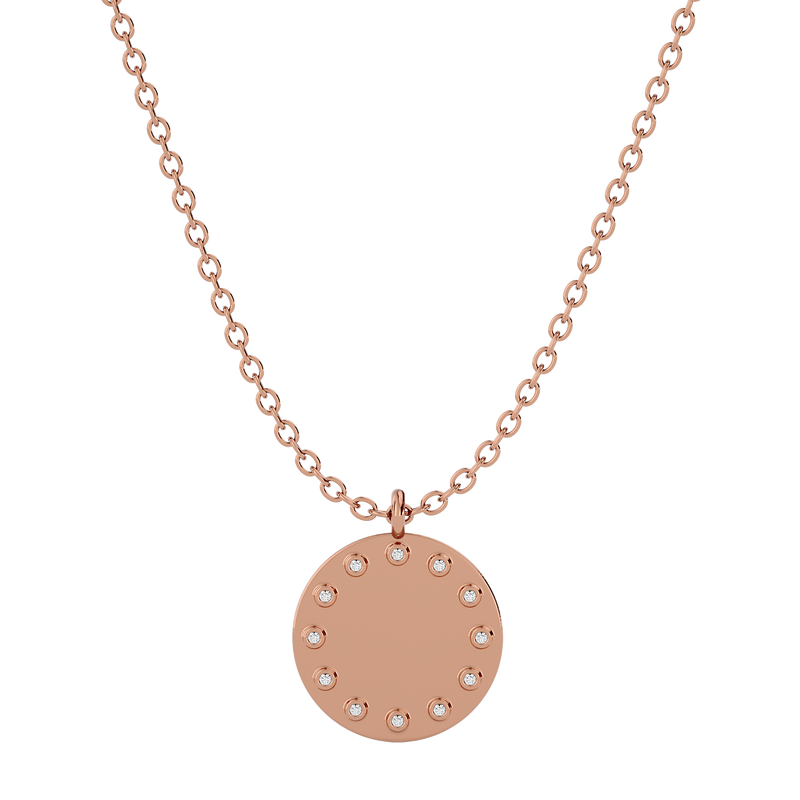 Diamond Disc Personalized Necklace