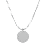 Solid Gold Diamond Disc Personalized Necklace