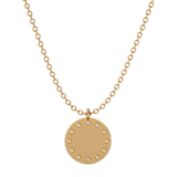 Solid Gold Diamond Disc Personalized Necklace