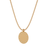 Solid Gold Diamond Disc Personalized Necklace