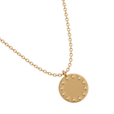 Solid Gold Diamond Disc Personalized Necklace
