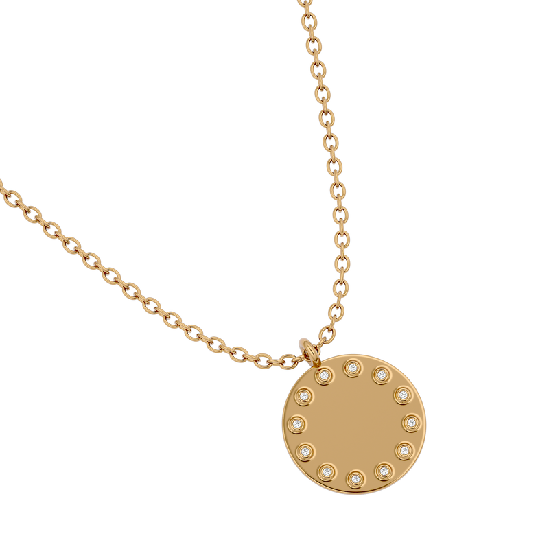 Diamond Disc Personalized Necklace