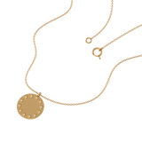 Solid Gold Diamond Disc Personalized Necklace
