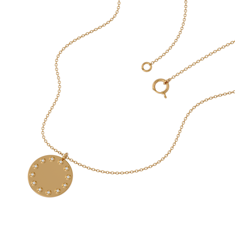 Diamond Disc Personalized Necklace