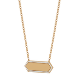 Solid Gold Pave Diamond Personalized Necklace