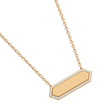 Solid Gold Pave Diamond Personalized Necklace