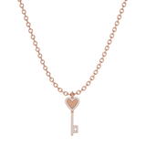 Solid Gold Diamond Key Necklace