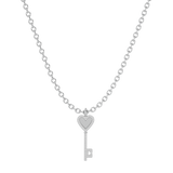 Solid Gold Diamond Key Necklace