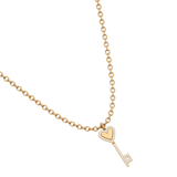Solid Gold Diamond Key Necklace