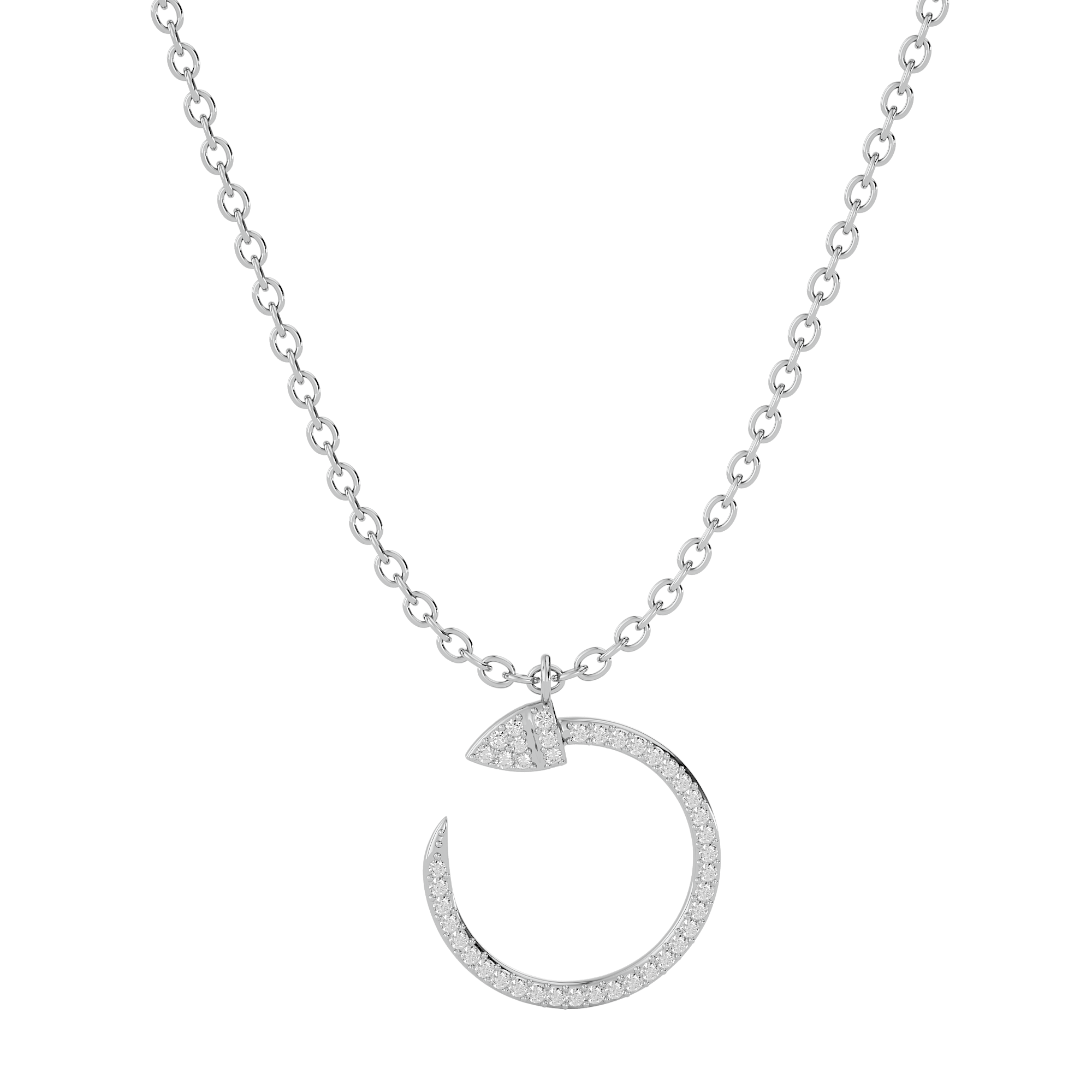 Solid Gold Diamond Serpent Necklace